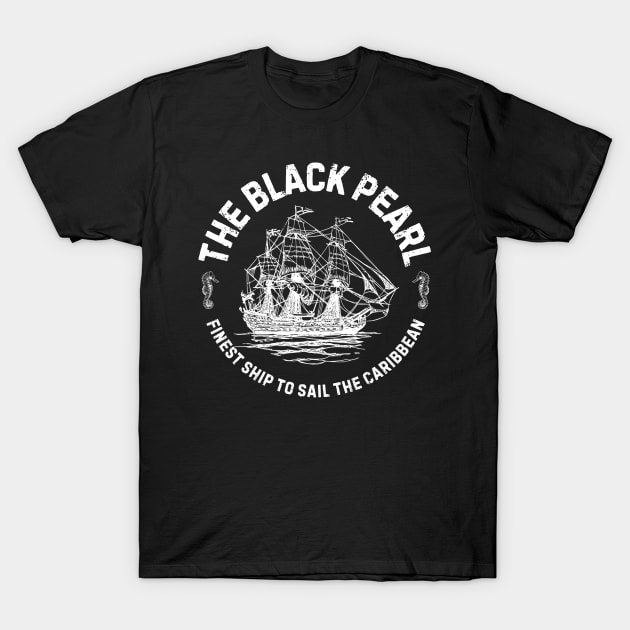 The Black Pearl Finest Ship To Sail The Caribbean T-Shirt by Andrew Collins